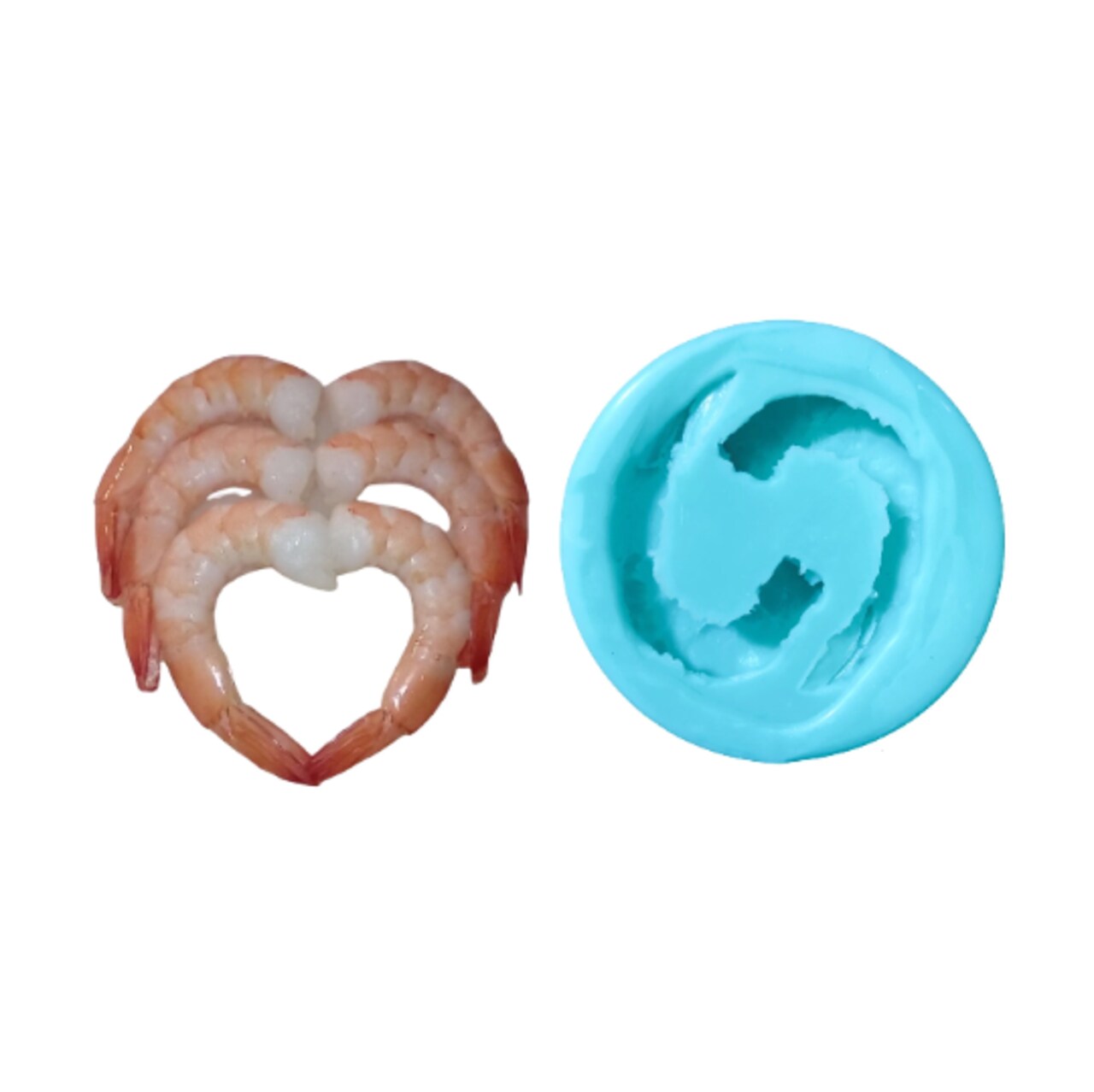 2pc Shrimp Silicone Mold. No Head with Tail On |For Candle| Soap Embeds Mold. Mold for Wax, & Resin